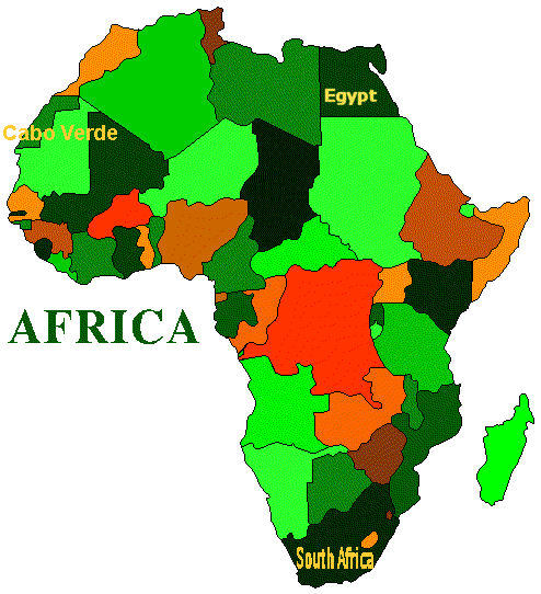 Click on the map for these locations: Egypt, Sout Africa and Cabo Verde