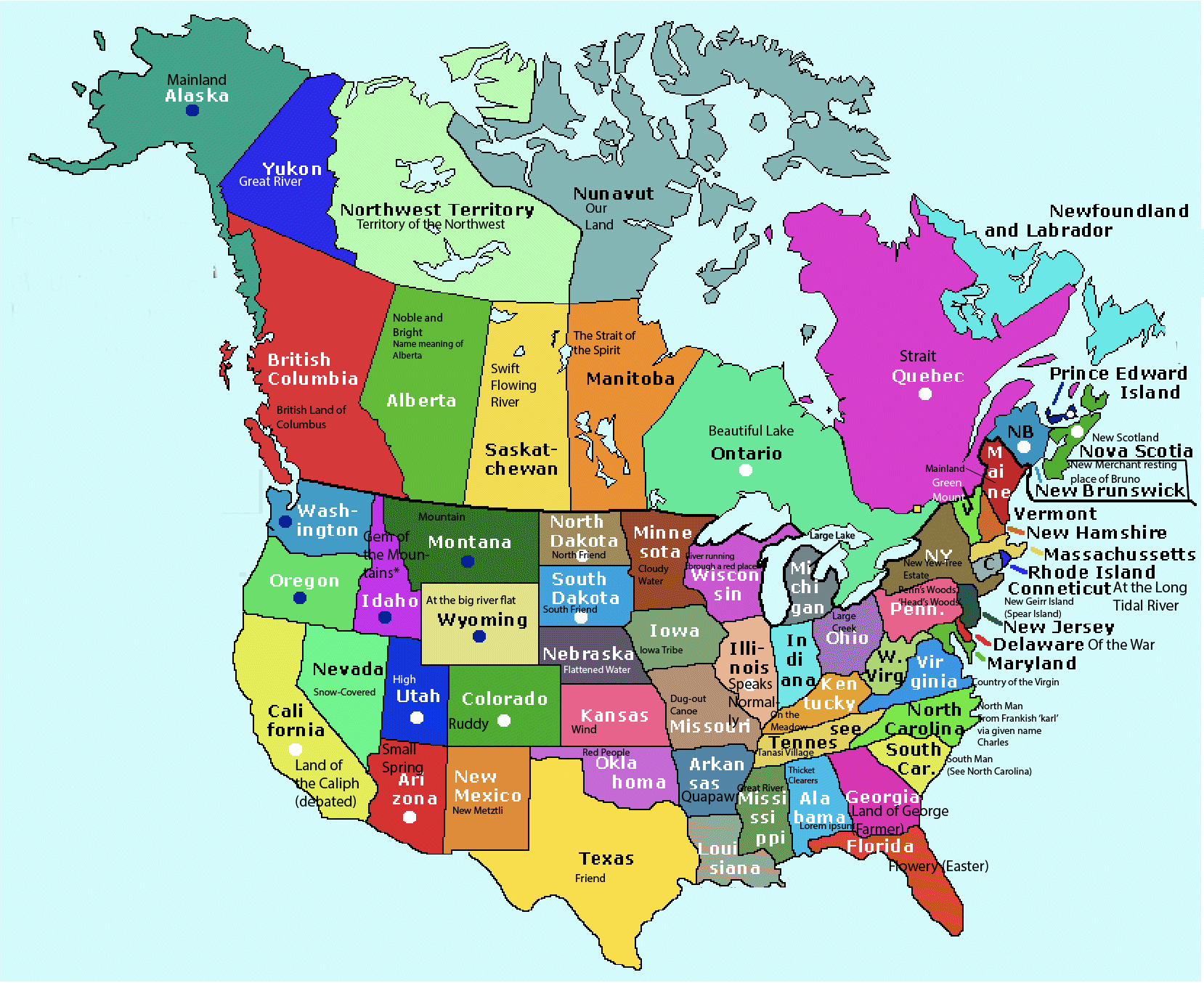 Какое время года в северной америке. Карта США И Канады по Штатам. Карта Америки и Канады со Штатами. Административная карта США И Канады. Карта США со Штатами и Канады с провинциями.